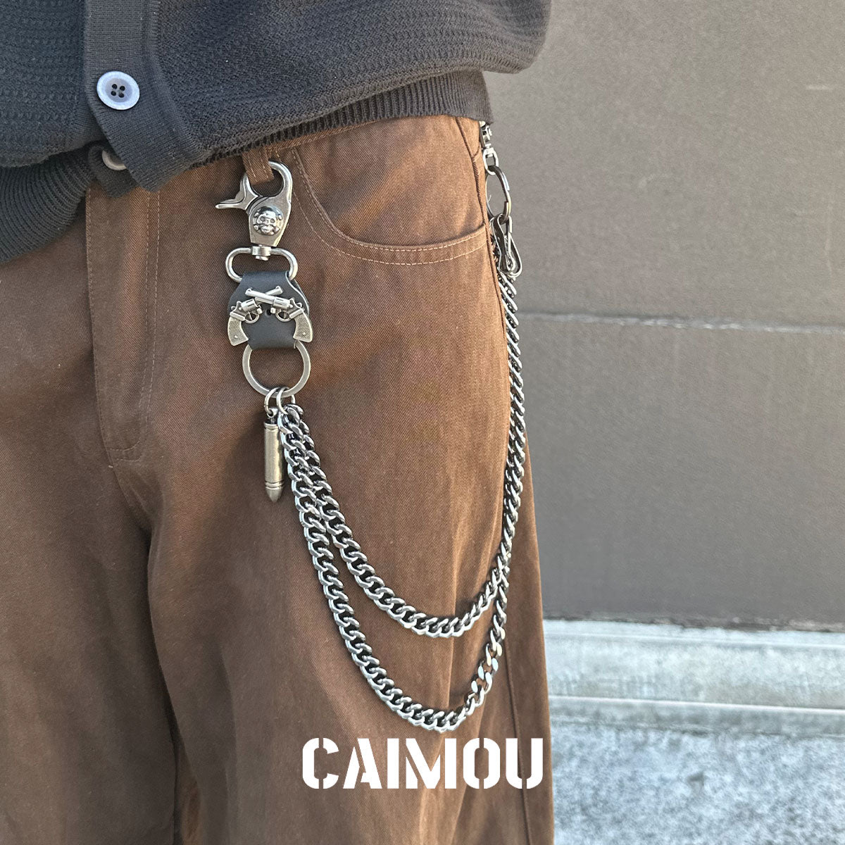 Dual Pistol Bullet Double Layer Pants Chain