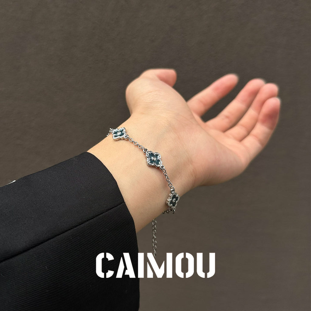 Stainless Steel Cross Flower Bracelet