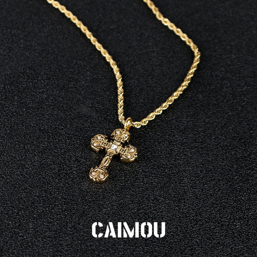 ✝️Textured Cross Necklace