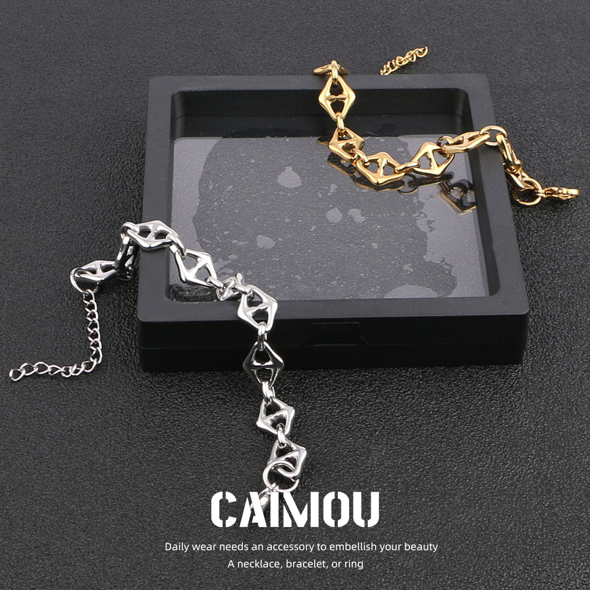 Geometric Rhombus Link Bracelet