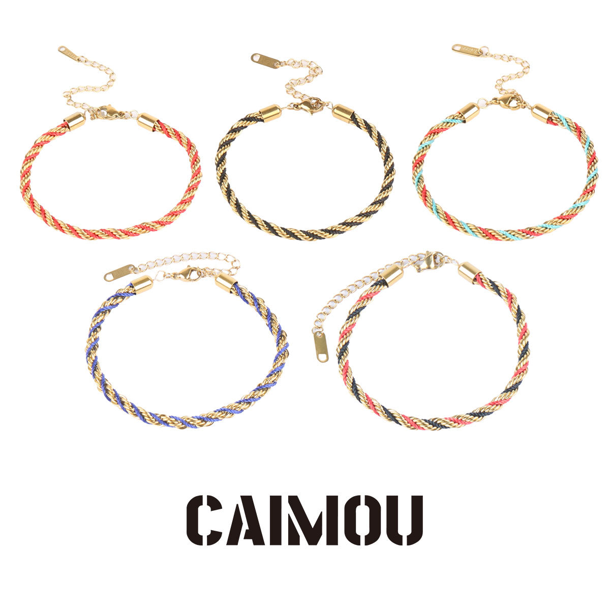 Stainless Steel Slim Twisted Rope Bracelet