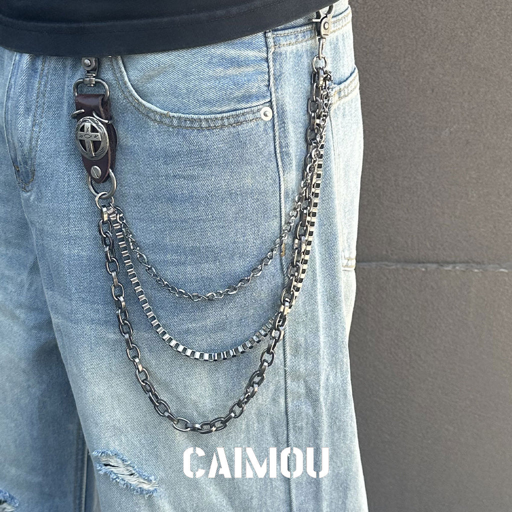 Cross-shaped multi-layered trouser chain
