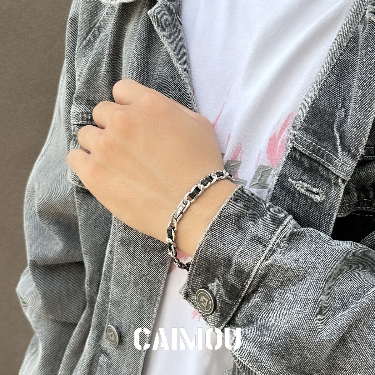 Leather Cord Bracelet with Hidden Clasp