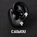 Cubic Zirconia Cross Stud Earrings