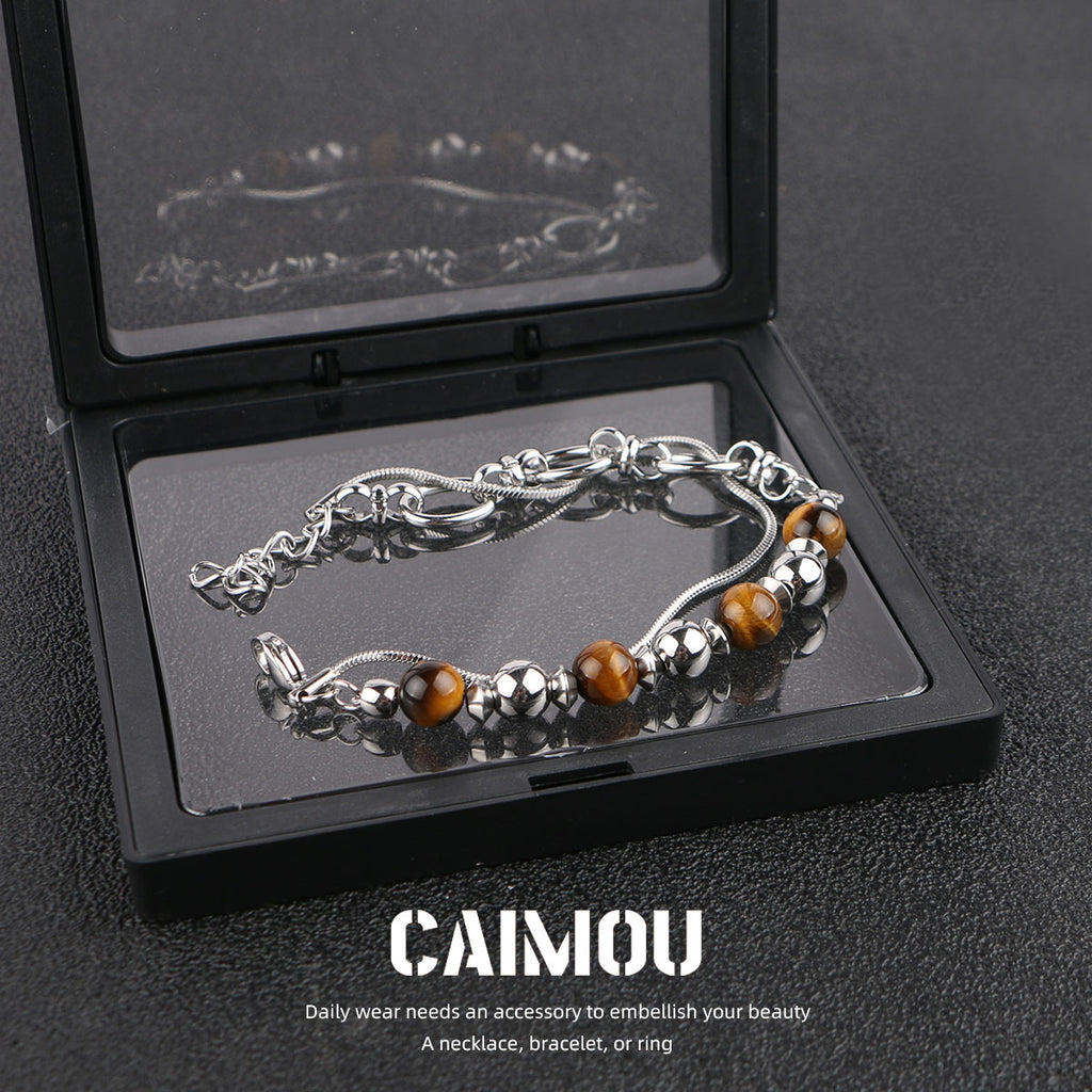Yellow Tiger Eye Bead Double Layer Bracelet