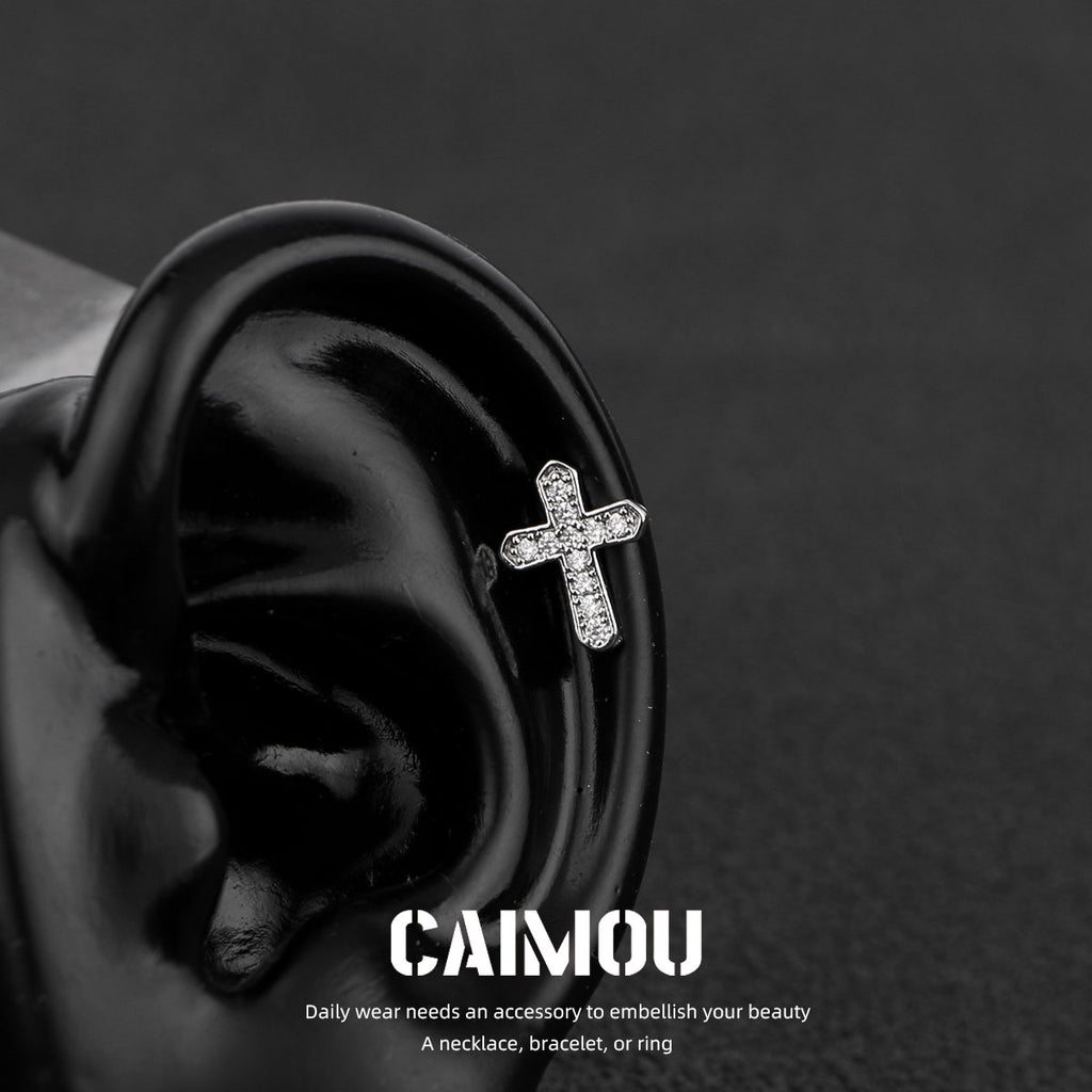 Cross Zircon Stud Earrings