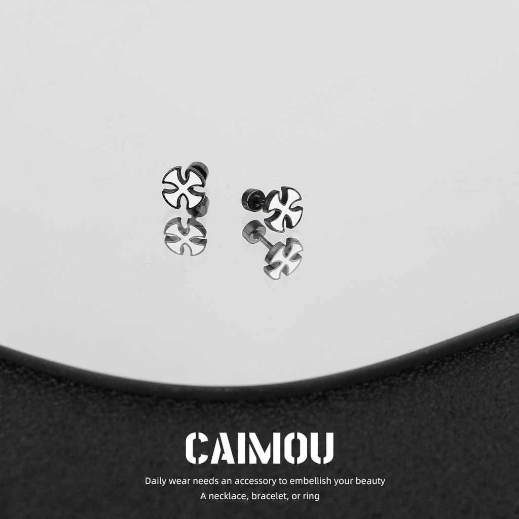 Cross flower earrings