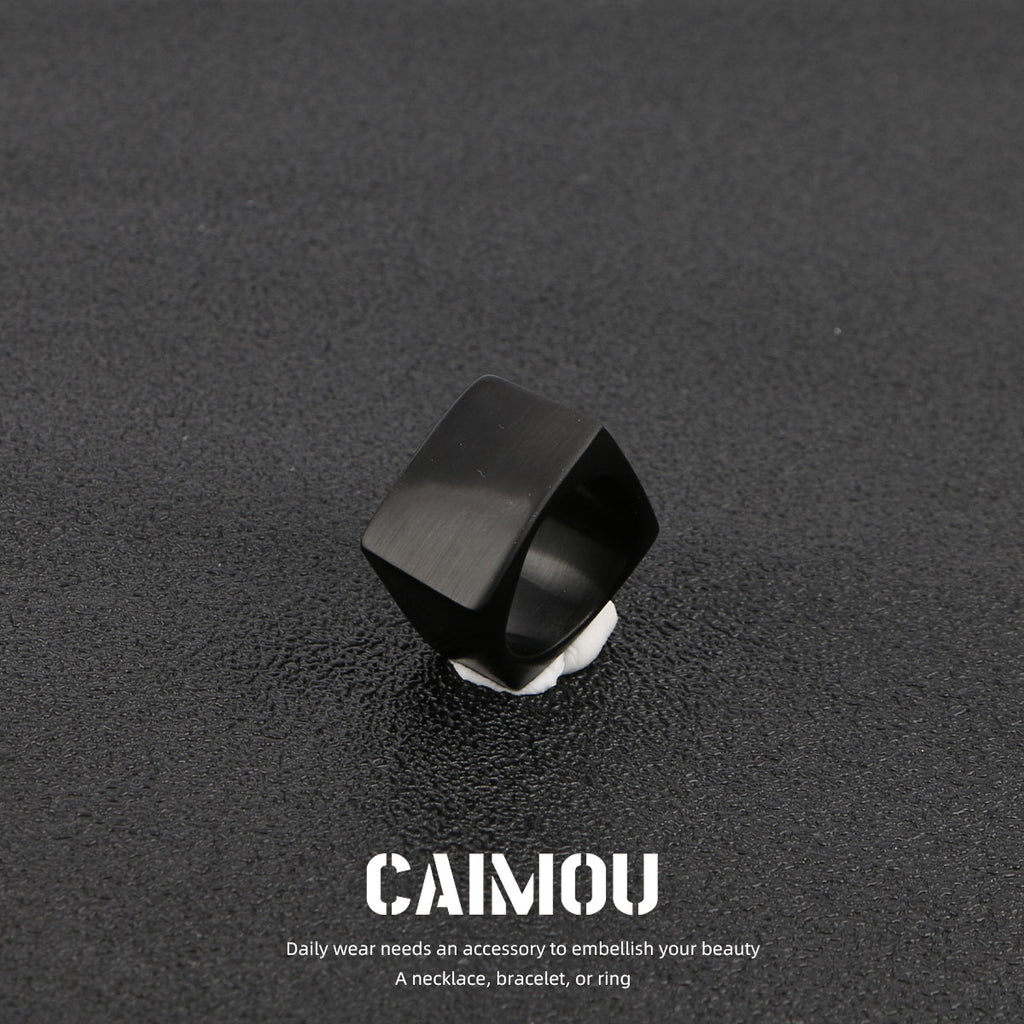 Black Titanium Steel Signet Rings (Multi Styles)