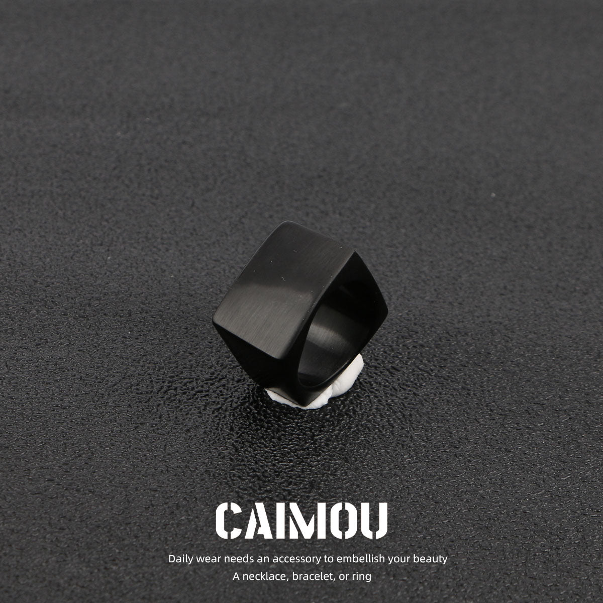 Black Titanium Steel Signet Rings (Multi Styles)