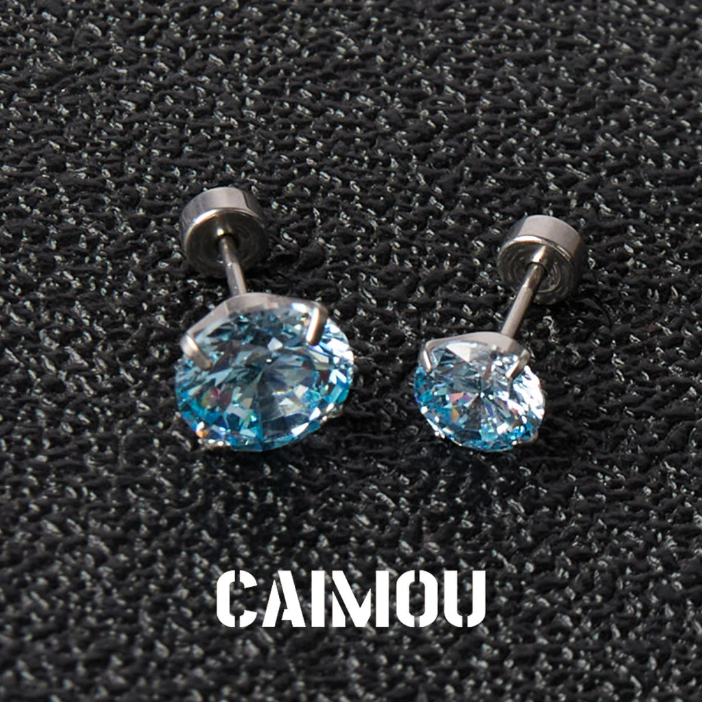 8 Hearts & 8 Arrows Round Zircon Stud Earrings