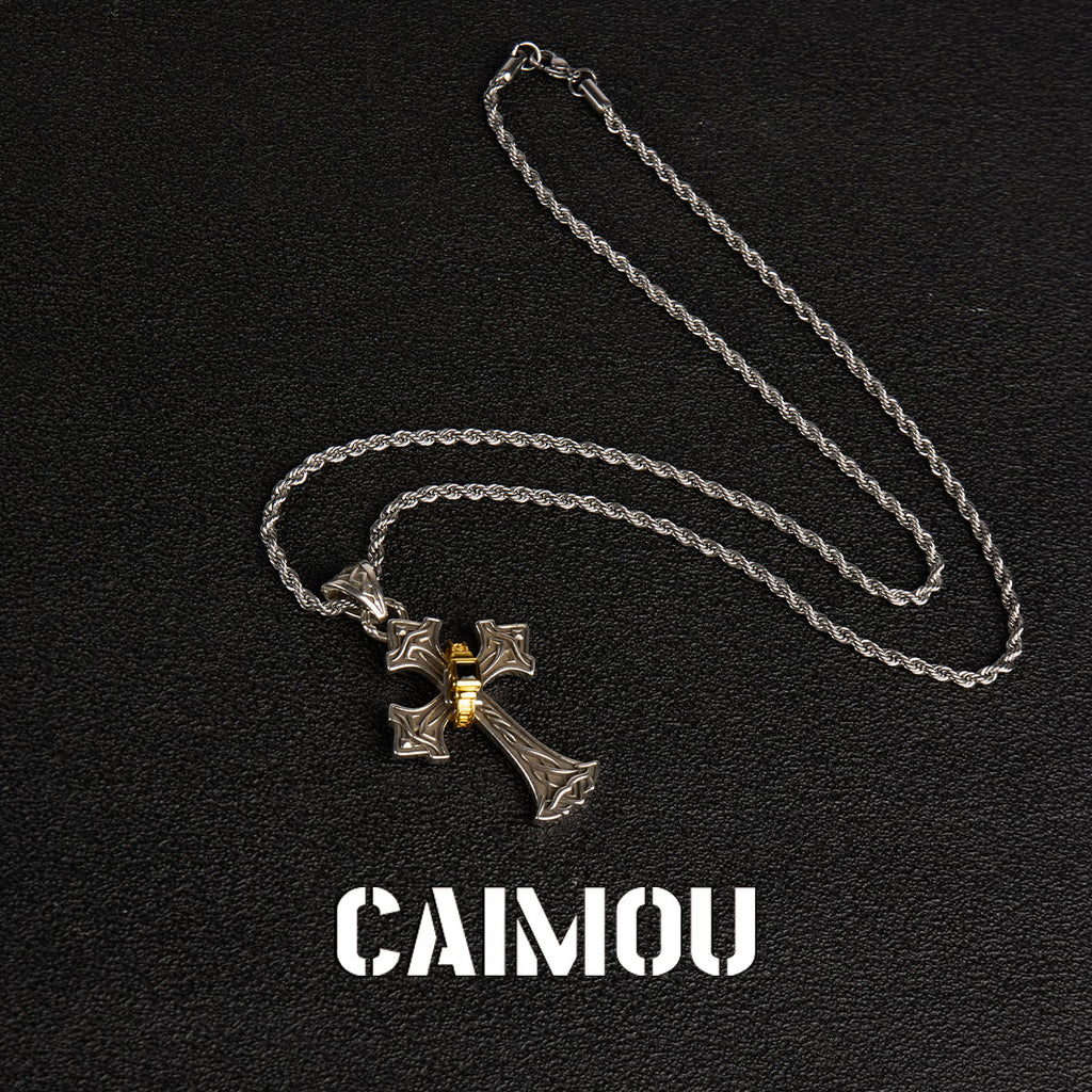 ✝️✨Gold single-ring cross necklace