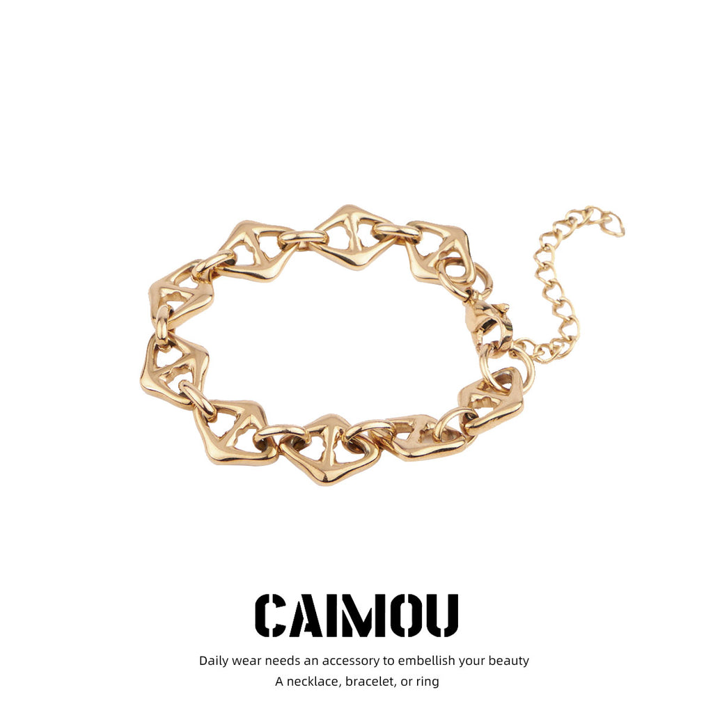 Geometric Rhombus Link Bracelet
