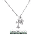 Silver Dual Cross Necklace