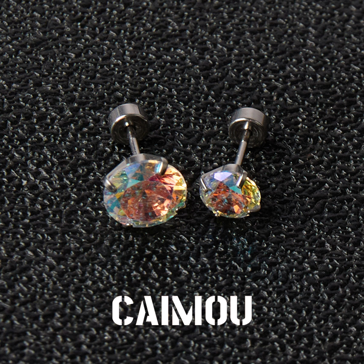 8 Hearts & 8 Arrows Round Zircon Stud Earrings