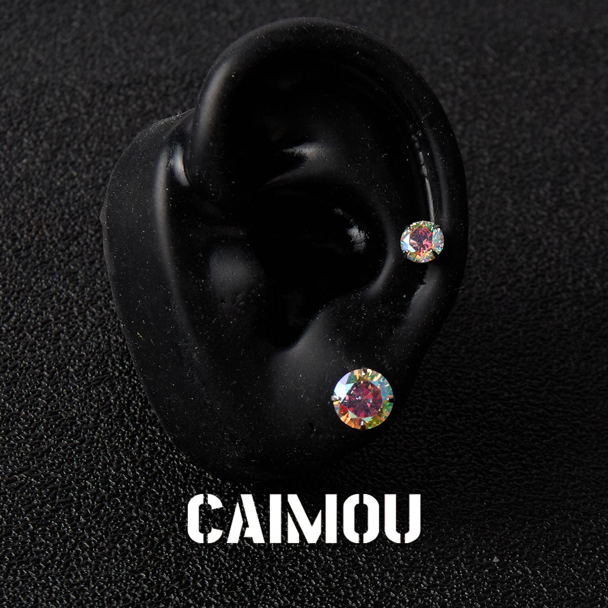 8 Hearts & 8 Arrows Round Zircon Stud Earrings