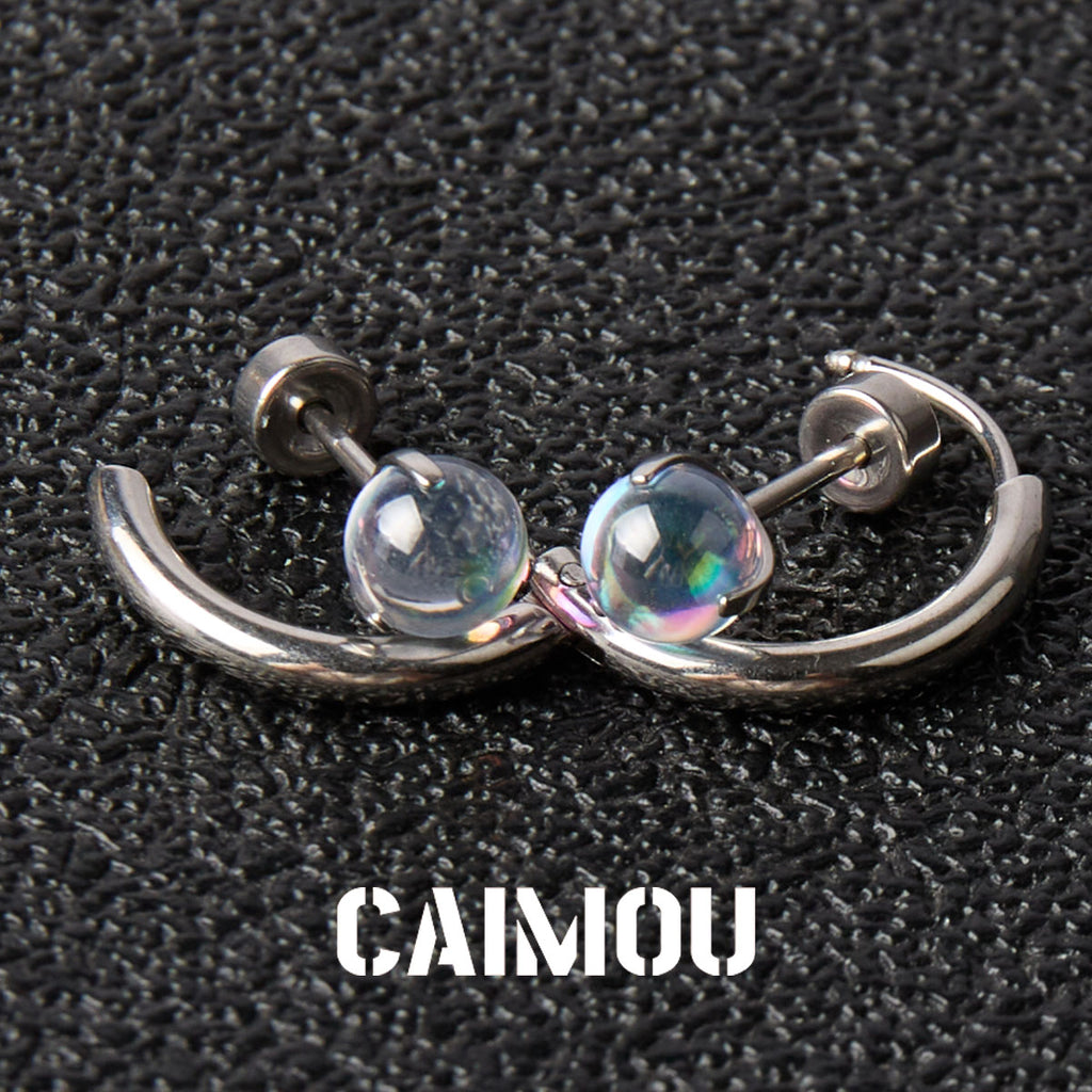 Round Bead Stud Earrings