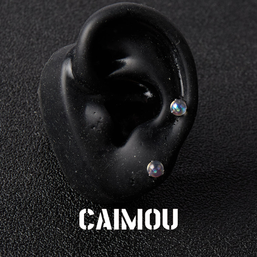 Round Bead Stud Earrings