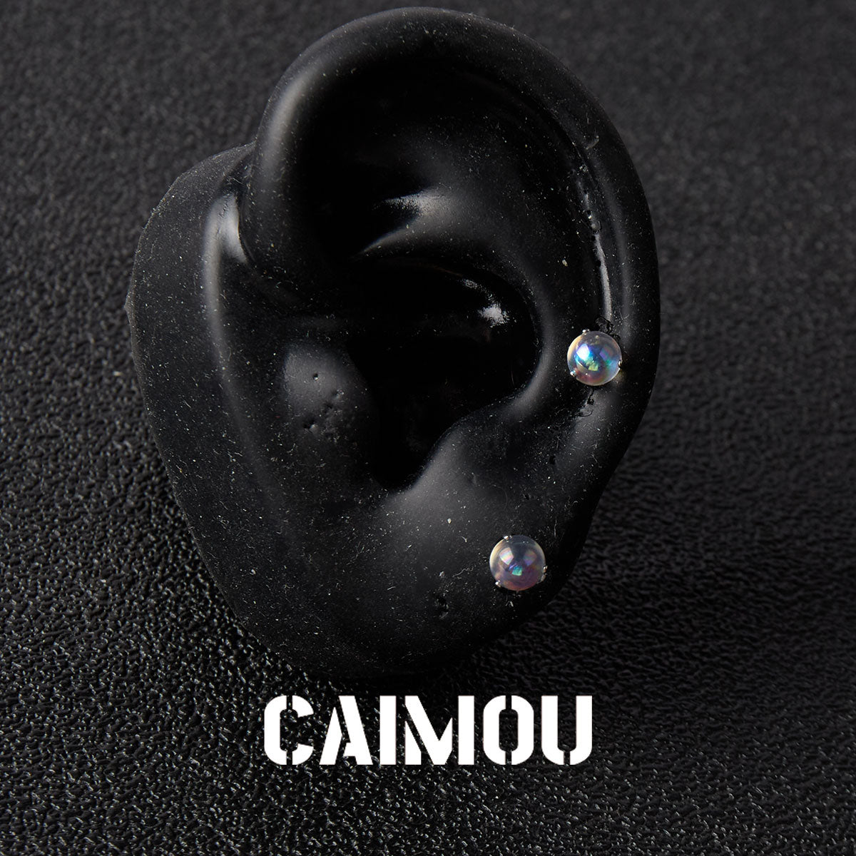 Round Bead Stud Earrings