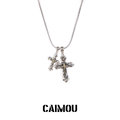 ✝️🔤Letter Double Cross Necklace