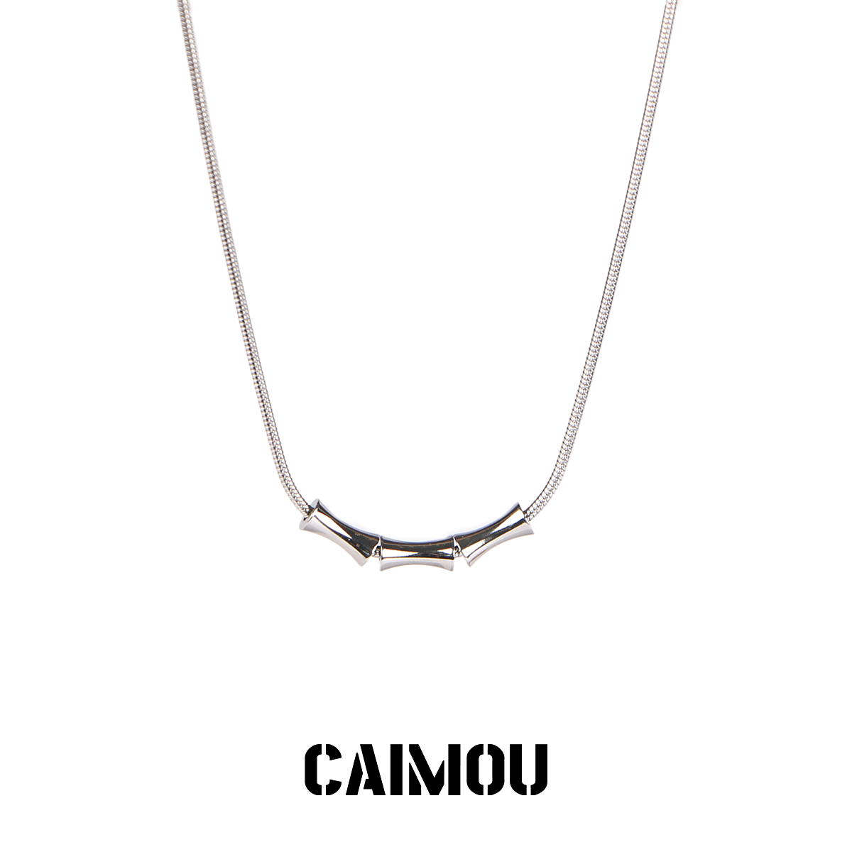 Bamboo Joint Pendant Snake Chain Choker