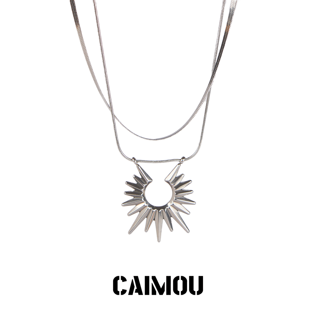 Sunburst Double Layer Snake Chain Choker