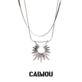 Sunburst Double Layer Snake Chain Choker