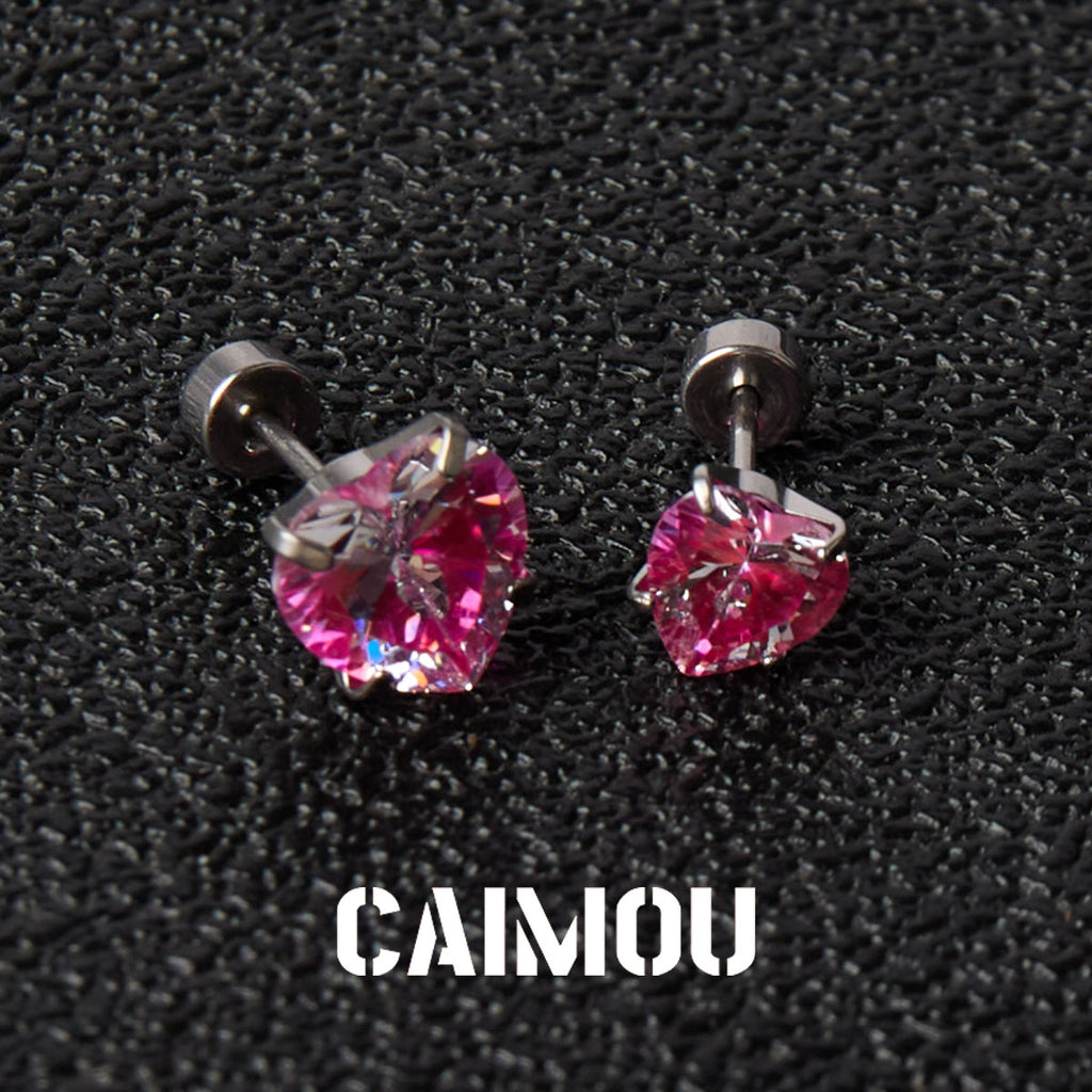 Heart Cubic Zirconia Stud Earrings