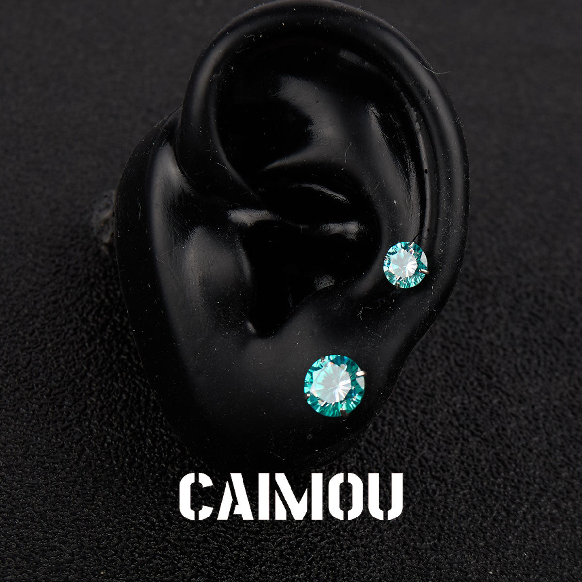 Color Plated Eight Arrows Round Zircon Stud Earrings