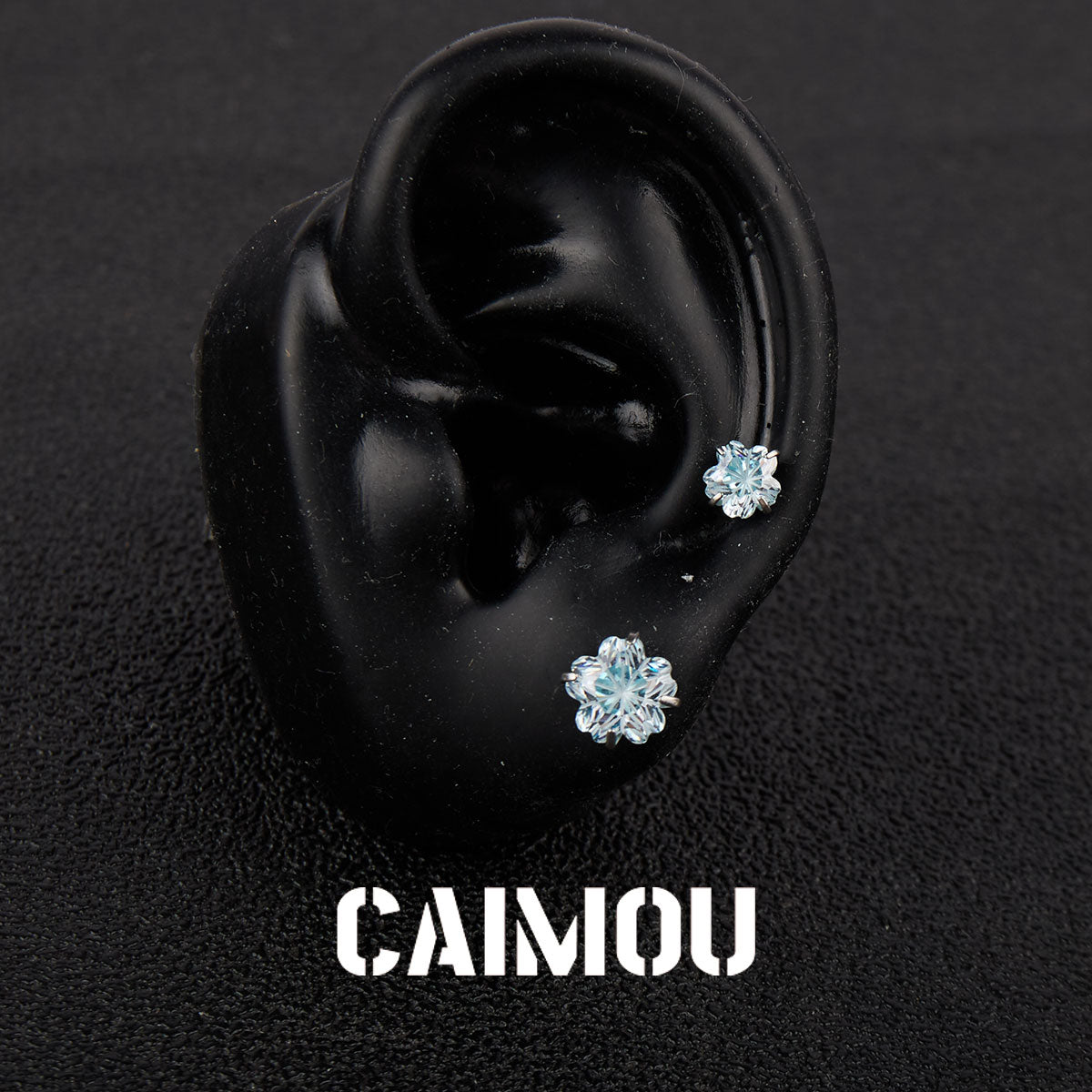 Sakura Cut Flower Zircon Stud Earrings