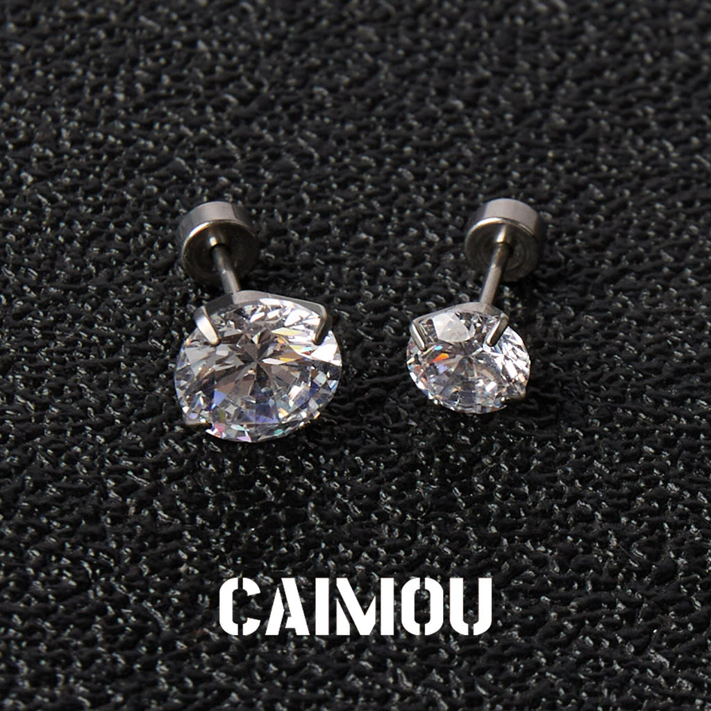 8 Hearts & 8 Arrows Round Zircon Stud Earrings
