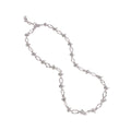 Lip Link Cuban Chain Necklace & Bracelet (Silver)