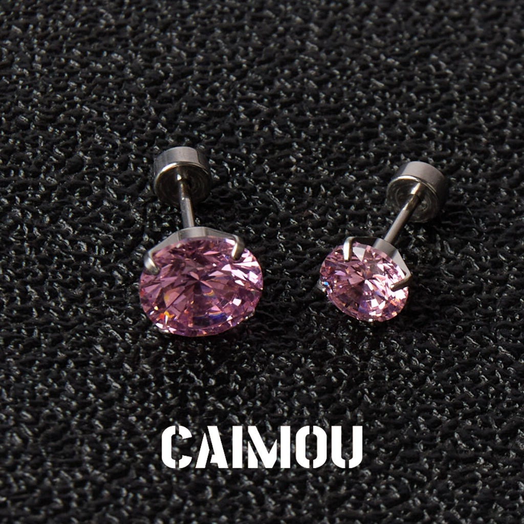 8 Hearts & 8 Arrows Round Zircon Stud Earrings