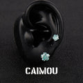 Sakura Cut Flower Zircon Stud Earrings