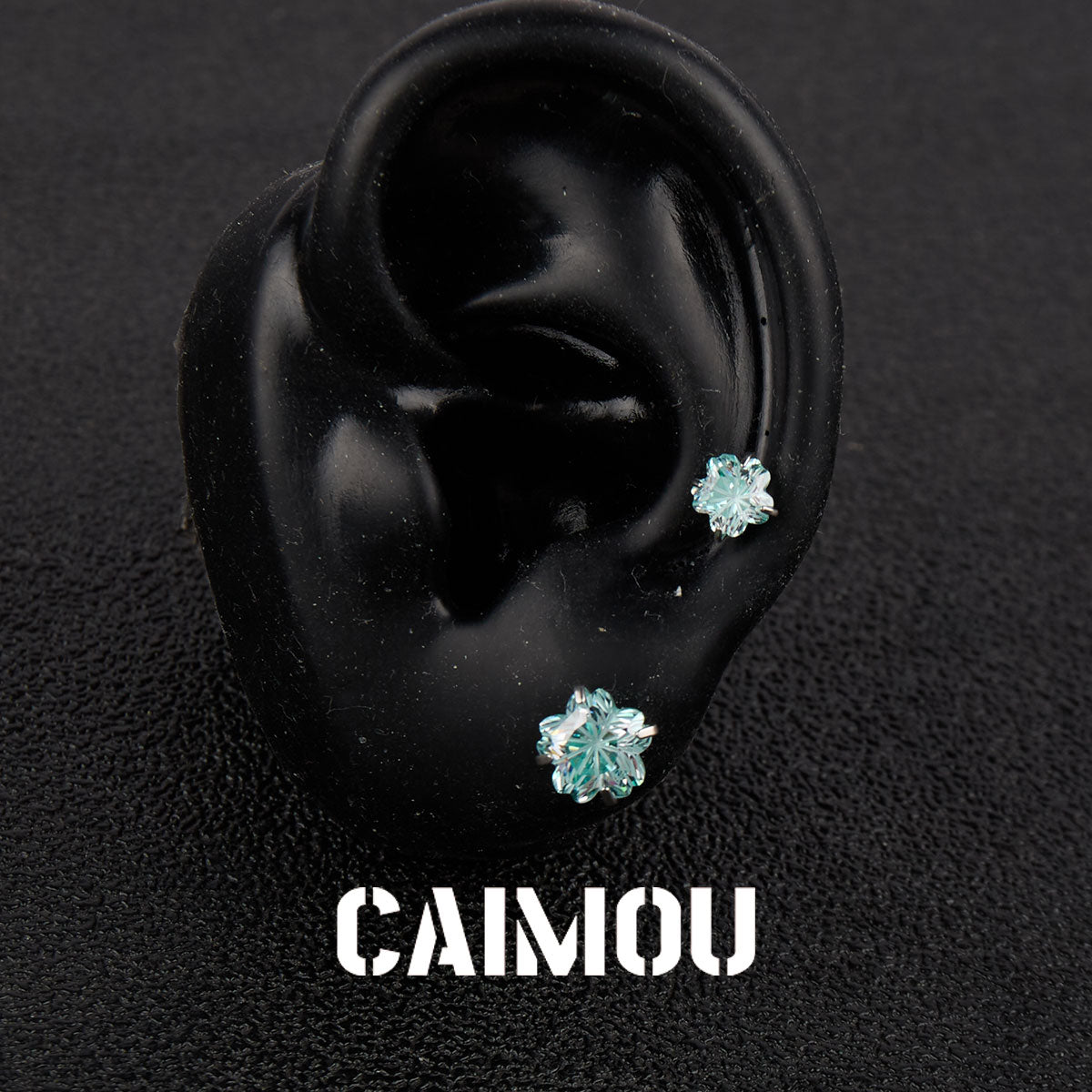 Sakura Cut Flower Zircon Stud Earrings