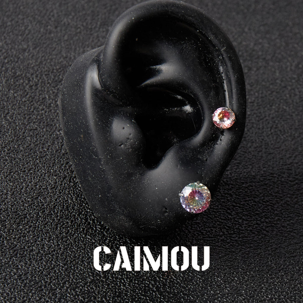 Bird's Nest Cut Zircon Stud Earrings