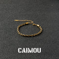 Stainless Steel Slim Twisted Rope Bracelet