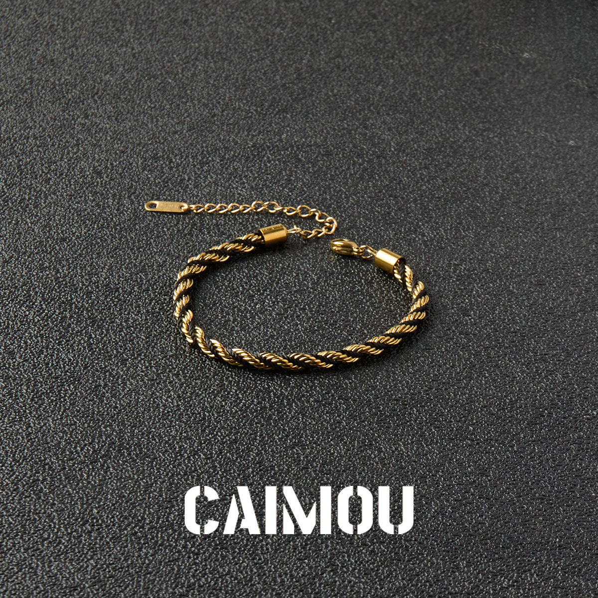 Stainless Steel Slim Twisted Rope Bracelet