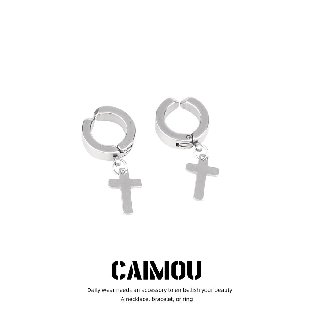 Cross pendant earrings
