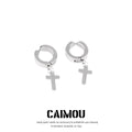 Cross pendant earrings