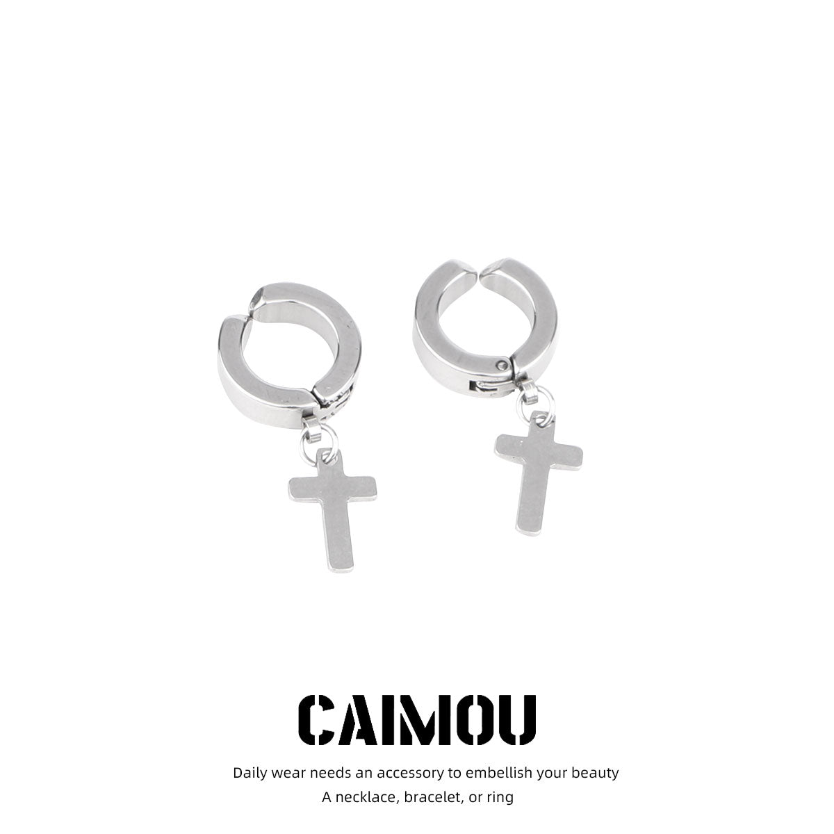Cross pendant earrings