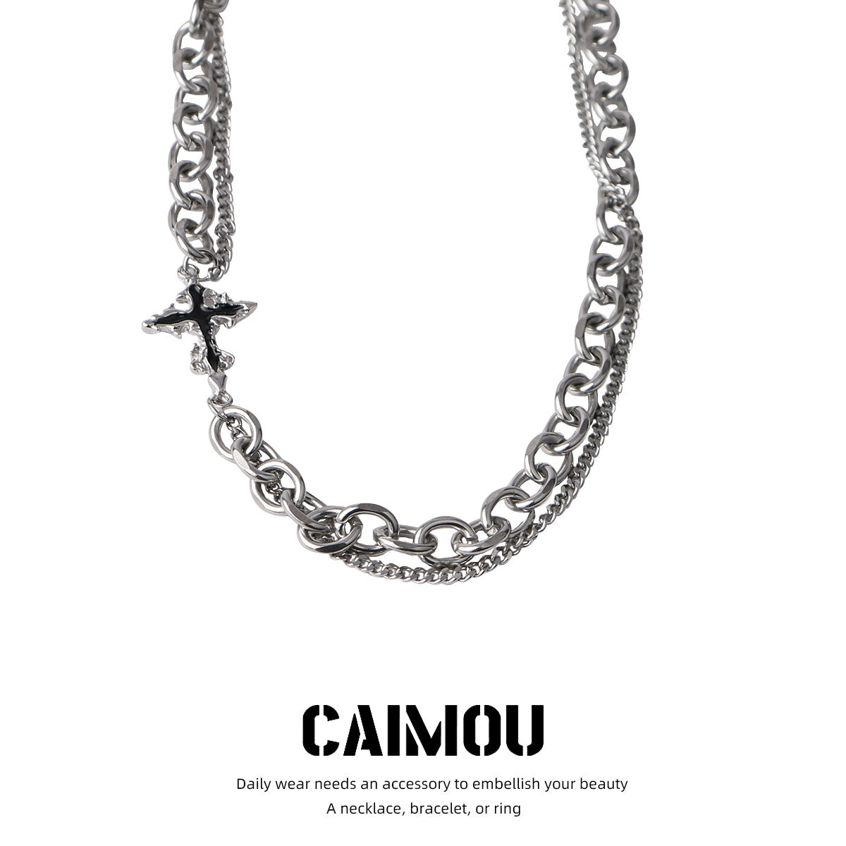 Dark Cross Necklace
