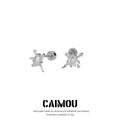 Heart-shaped cross earrings
