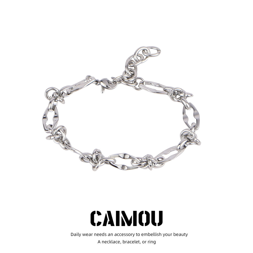 Lip Link Cuban Bracelet (Silver)