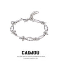 Lip Link Cuban Bracelet (Silver)