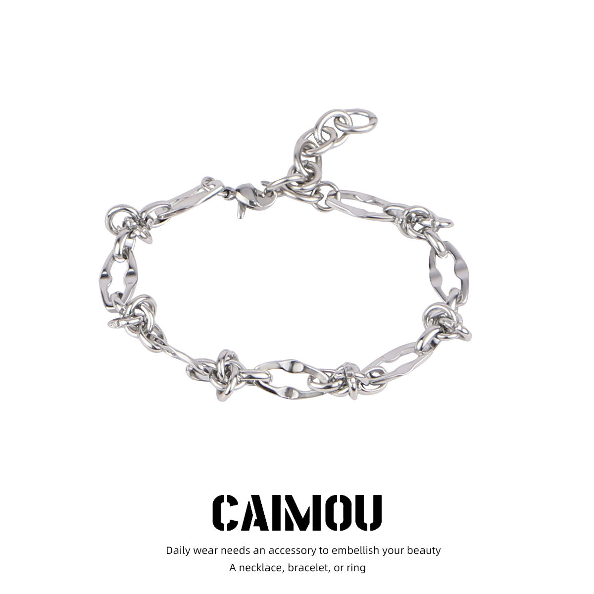 Lip Link Cuban Bracelet (Silver)