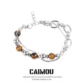 Yellow Tiger Eye Bead Double Layer Bracelet
