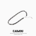 Heavy Woven Black Bead Cuban Necklace