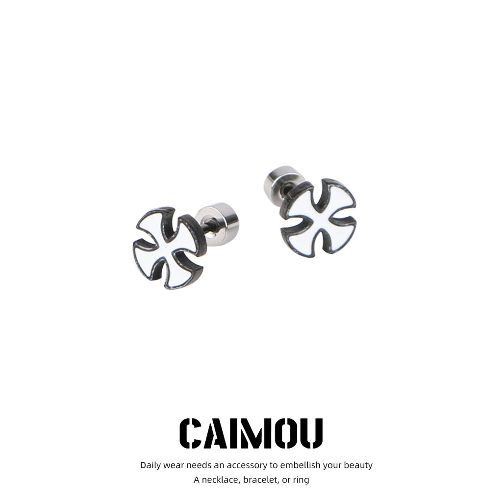 Cross flower earrings