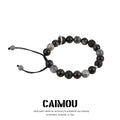 Dark Volcanic Stone Braided Bracelet