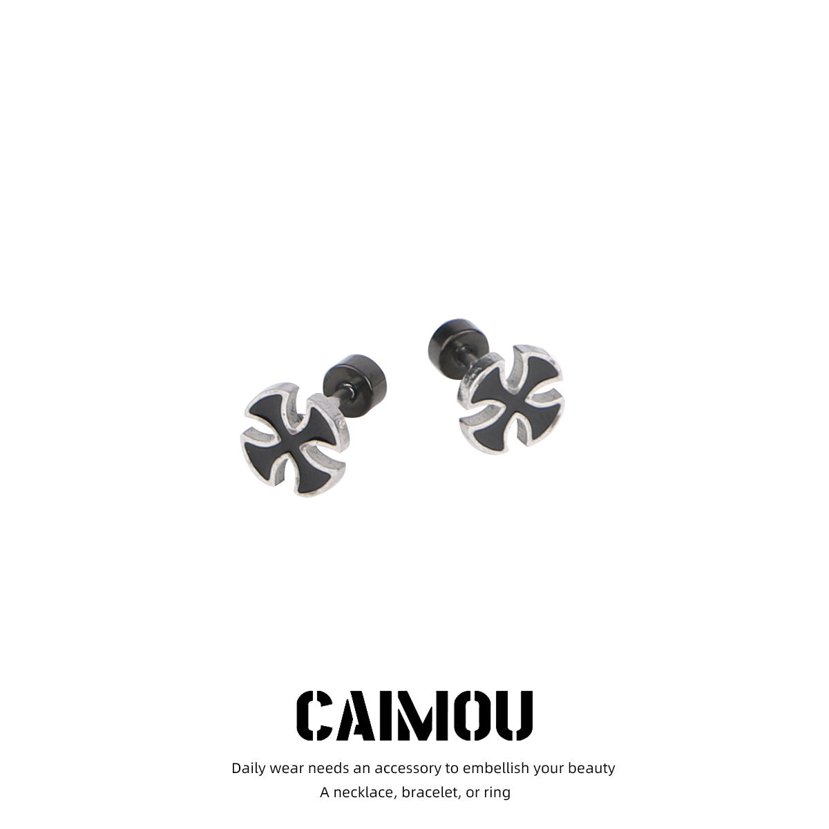 Cross flower earrings